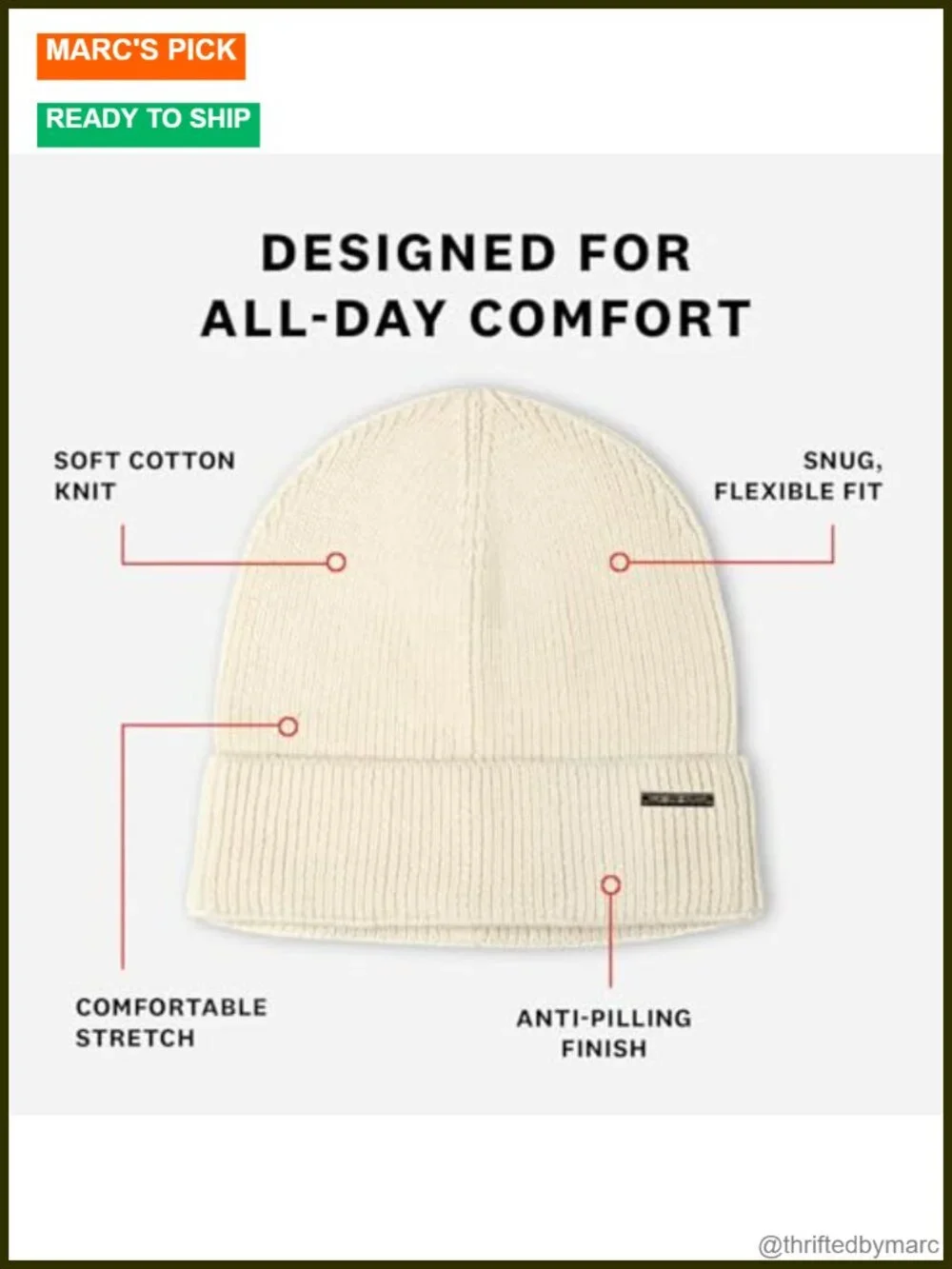 100% Cotton Men's Skull Beanie – Soft, Structured Everyday Beanie